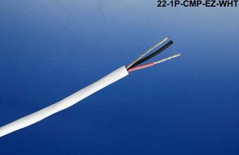 22-1P-CMP-EZ-WHT-500 White High-performance EZ-strip broadcast audio 22 AWG 1 pair shielded plenum cable