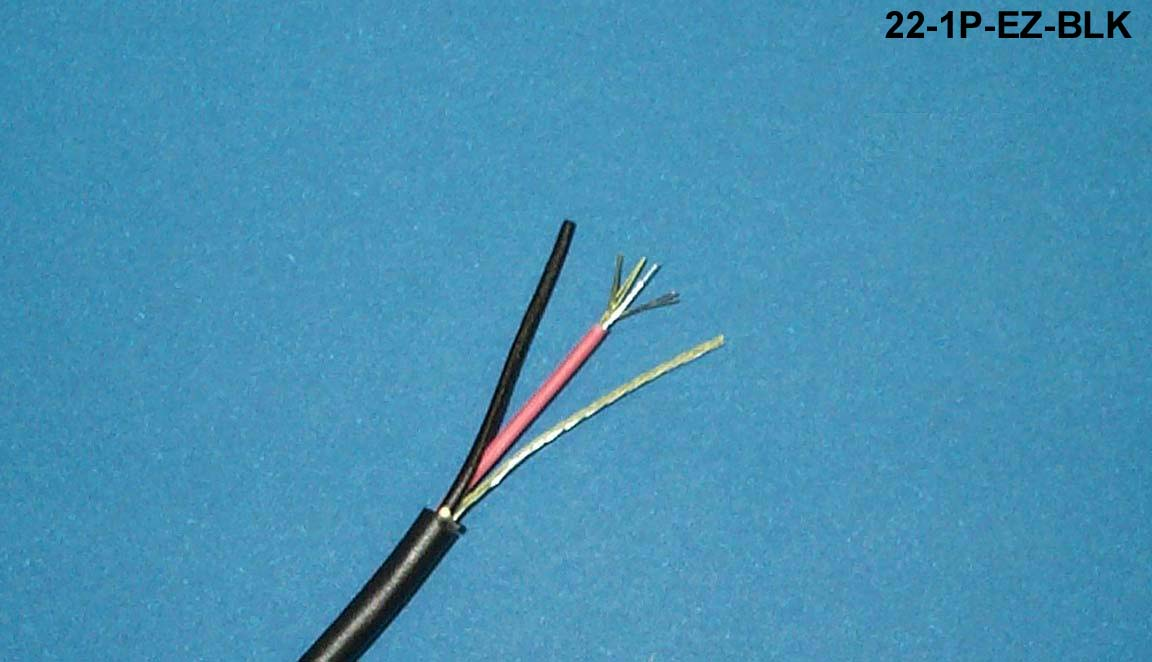 22-1P-EZ-BLK Black EZ-strip audio 22 AWG 1 pair shielded cable