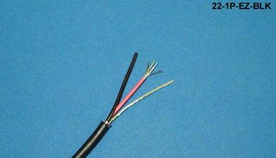 22-1P-EZ-BLK-500 Black EZ-strip 22 AWG 1 pair shielded cable 500 ft