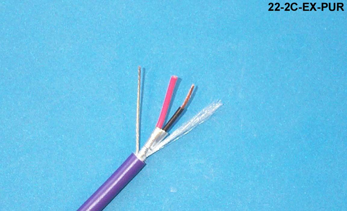 22-2C-EX-PUR Violet EXTRAFLEX audio and control 22 AWG 1 pair shielded cable