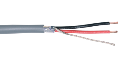 22-2C-SH-GRY Grey Commercial grade general purpose 22 AWG 2 conductor shielded cable