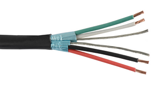 22-2P-PINDSH-BLK-500 Black Commercial grade general purpose 22 AWG 2 pair plenum individually shielded cable
