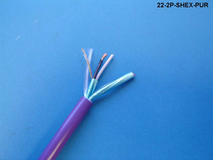 22-2P-SHEX-PUR Violet EXTRAFLEX audio and control 22 AWG 2 pair individually shielded cable