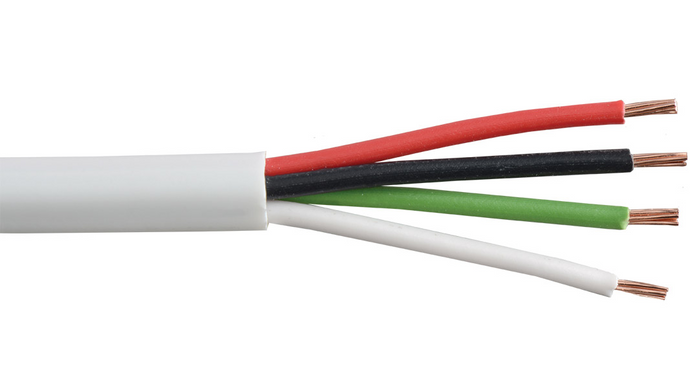 22-4C-P-WHT White Commercial grade general purpose 22 AWG 4 conductor plenum cable