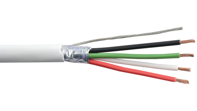 22-4C-PSH-WHT White Commercial grade general purpose 22 AWG 4 conductor plenum shielded cable