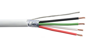 22-4C-PSH-WHT-250 White Commercial grade general purpose 22 AWG 4 conductor plenum shielded cable