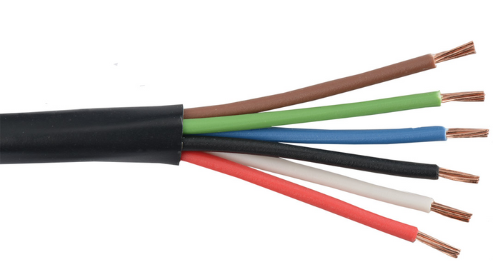 22-6C-P-BLK Black Commercial grade general purpose 22 AWG 6 conductor plenum cable