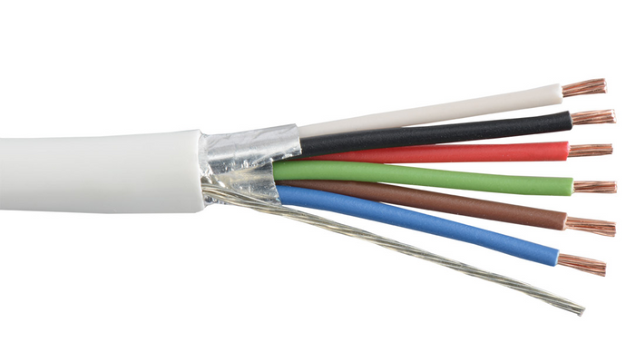 22-6C-PSH-WHT-500 White 22 AWG 6 conductor plenum shielded cable