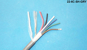22-6C-SH-GRY Grey Commercial grade general purpose 22 AWG 6 conductor shielded cable