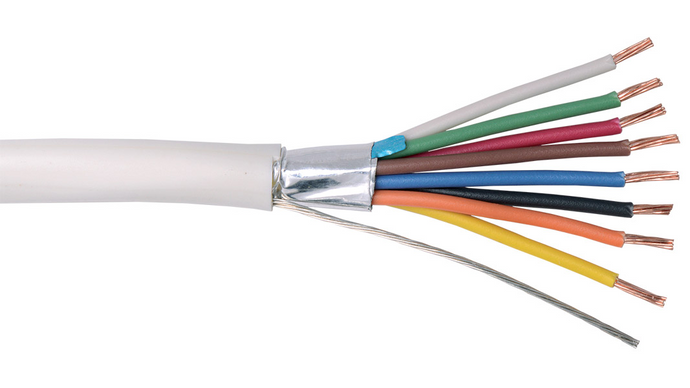 22-8C-PSH-WHT White Commercial grade general purpose 22 AWG 8 conductor plenum shielded cable
