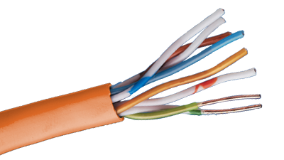 24-4P-L5-EN-ORG Orange Category 5e U/UTP EN series 24 AWG 4 pair unshielded cable