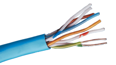 24-4P-L5-HT-BLU Blue HomeTrax Economy 24 AWG 4 pair U/UTP Category 5e cable