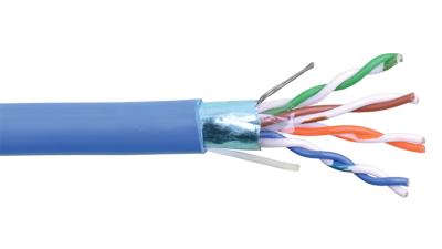 24-4P-L5SH-EN-BLU Blue Category 5e F/UTP EN series 24 AWG 4 pair shielded cable