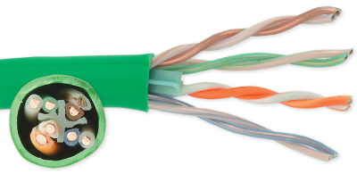 24-4P-L6-EN-GRN-BX Green Category 6 U/UTP EN series 23 AWG 4 pair unshielded cable