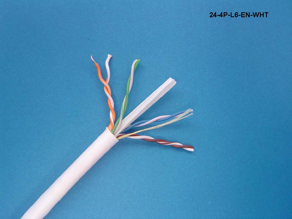 24-4P-L6-EN-WHT White Category 6 U/UTP EN series 23 AWG 4 pair unshielded cable