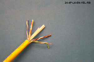 24-4P-L6-EN-YEL-BX Yellow Category 6 U/UTP EN series 23 AWG 4 pair unshielded cable