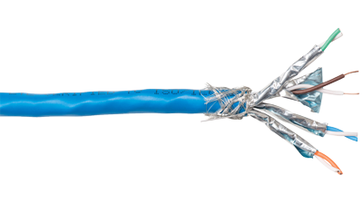 24-4P-L7SH-BLU Blue Category 7 S/FTP series Heavy 23 AWG 4 individually shielded pair cable