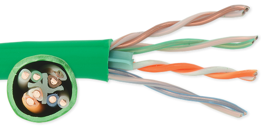 24-4P-P-L6-EN-GRN Green Category 6 U/UTP EN series 23 AWG 4 pair unshielded cable