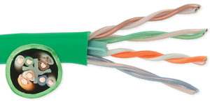 24-4P-P-L6-EN-GRN Green Category 6 U/UTP EN series 23 AWG 4 pair unshielded cable