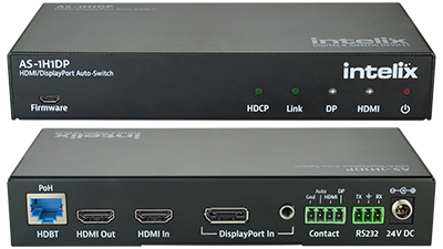 AS-1H1DP HDMI/DisplayPort Auto-Switcher with HDMI & HDBaseT Output