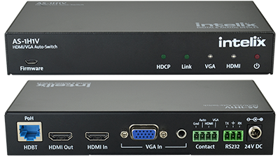 AS-1H1V HDMI/VGA Auto-Switcher with VGA Scaling, HDMI & HDBaseT Output