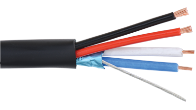 AXLINK-P-250 Black AMX systems Universal Control 22 AWG 1 pair shielded and 18 AWG 2 conductor composite plenum cable