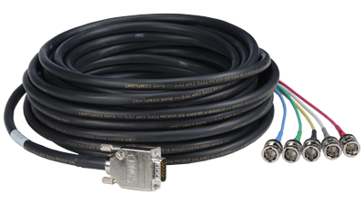 D-VGAM-5BNCM-75 75' Liberty Manufactured Plenum rated VGA male to 5 BNC male adapter cable