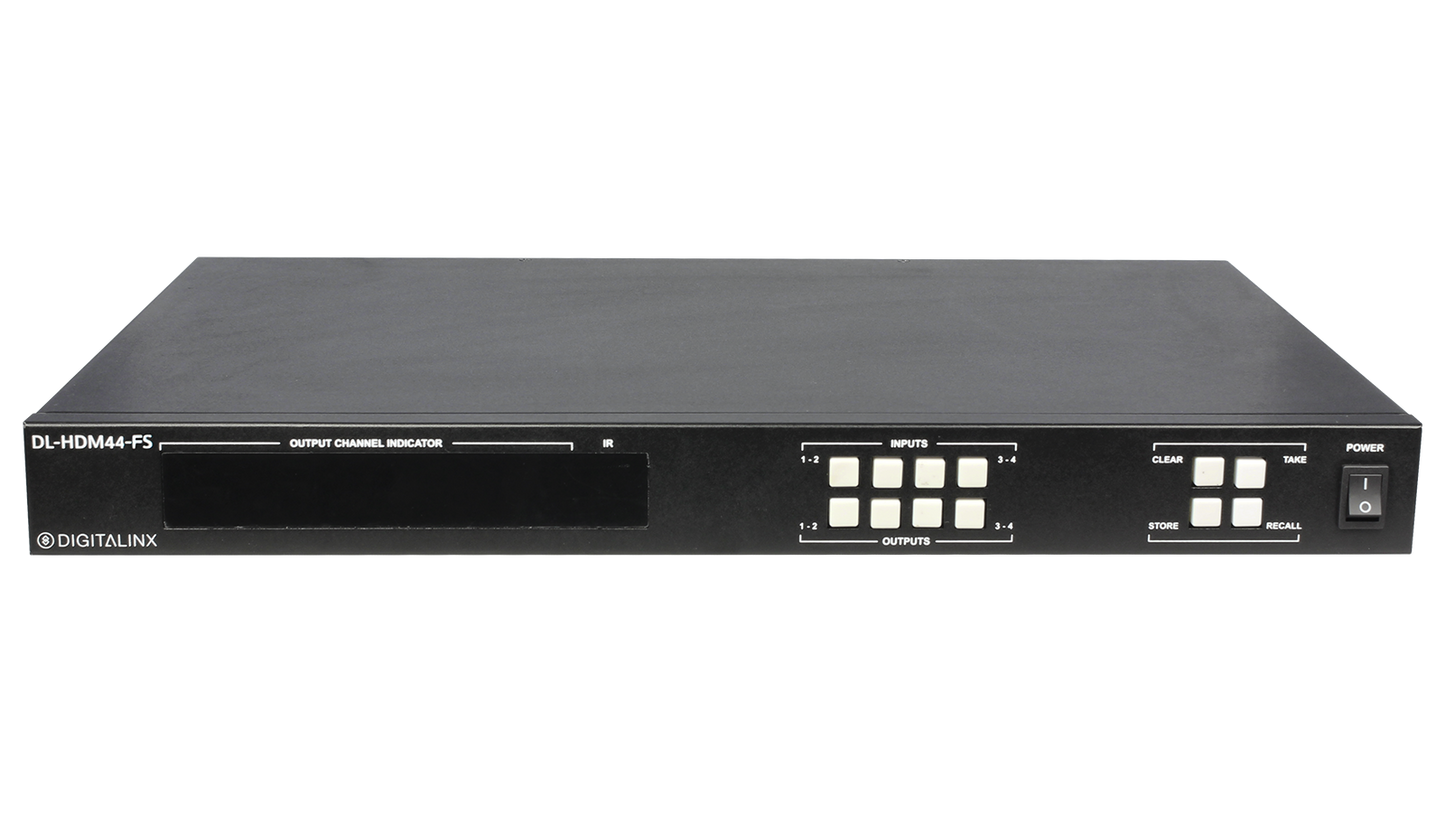 DL-HDM44-FS-BSTK 4X4 HDMI SWITCHER 4K HDCP 2.2