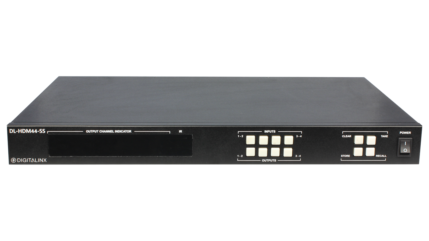 DL-HDM44-SS 4x4 HDMI matrix HDMI 2.0, 4K60 4:4:4, HDCP 2.2 compliant