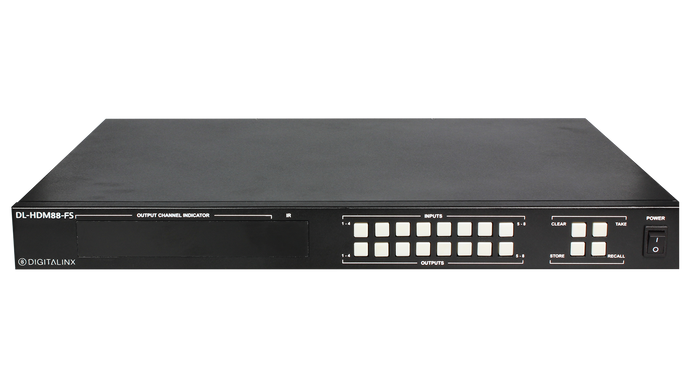 DL-HDM88-FS 8x8 HDMI matrix with Fast switching and scaling per output up to 4K