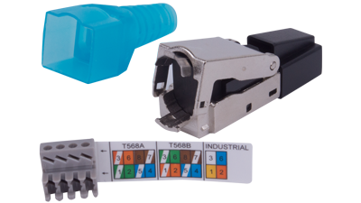 Easy No-Tool Category 6, 6A, and 7 Shielded RJ45 Plug