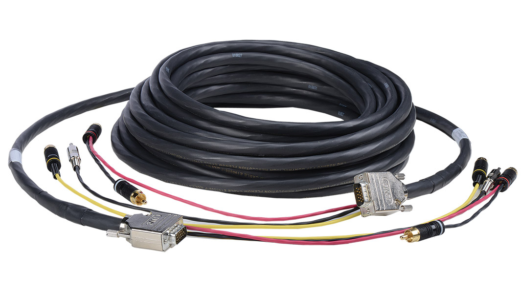 G-2V2A-B1-50 50' Liberty Manufactured VGA+3.5TRS and Triplex RCA Audio/Video Plenum cable