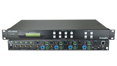 INT-44HDX-KIT 4x4 HDBaseT matrix Kit Includes 4 HDBaseT Receivers 100M, 4K, HDCP 2.2 and PoH