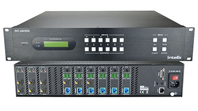 INT-66HDX-KIT 6x6 HDBaseT matrix Kit Includes 6 HDBaseT Receivers 100M, 4K, HDCP 2.2 and PoH