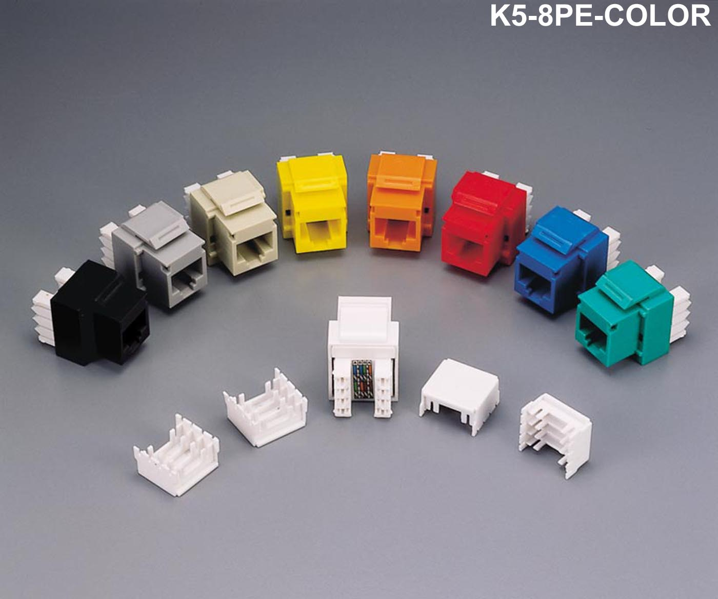 K5-8PE-WH Keystone compatible Category 5e U/UTP 90 degree punch down inserts