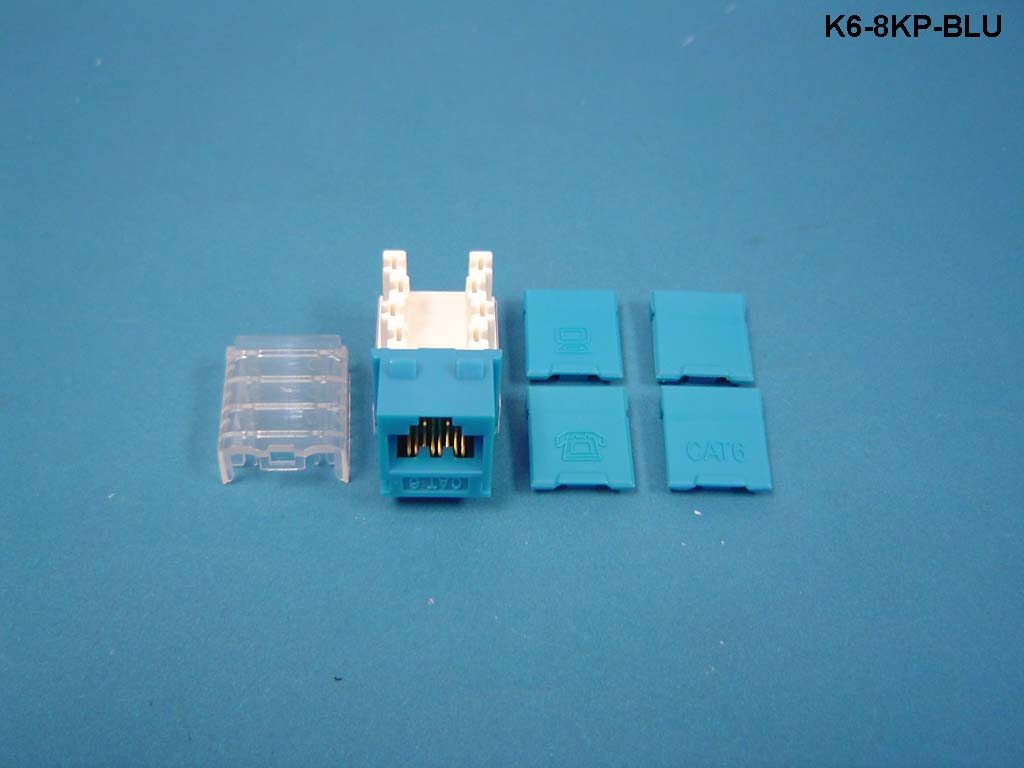 K6-8KP-BL Keystone compatible Cat 6 U/UTP 90 degree punch down inserts