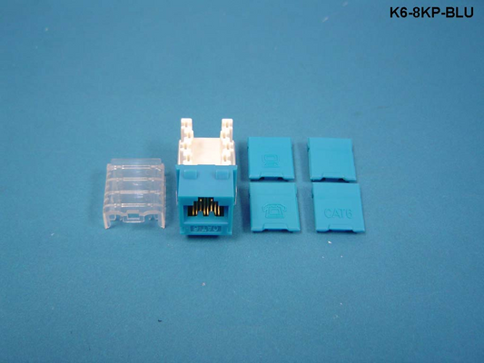 K6-8KP-BL Keystone compatible Cat 6 U/UTP 90 degree punch down inserts