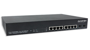 NGSME8H 8-port Gigabit Switch with Full L2 Management, 2 SFP open slot, and PoE Switch (130W)