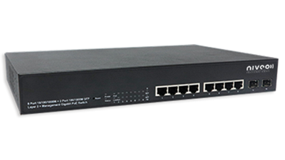 NGSME8H 8-port Gigabit Switch with Full L2 Management, 2 SFP open slot, and PoE Switch (130W)