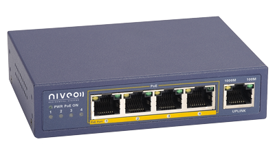 NRS5GP Niveo 4 port + Uplink PoE+ Gigabit Network switch