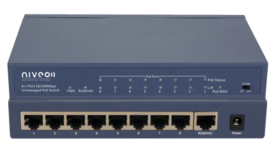 NRS8FP Niveo 8 Port + Uplink 10/100 PoE+ Network switch