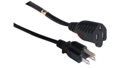 P13A-15P-15R-06 6' Economy UL listed NEMA 5-15P to NEMA 5-15R 16 AWG 13 Amp Power Cords