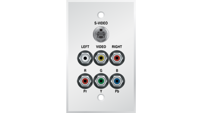 PC-G1180-S-P-W Panelcrafters precision manufactured Component Video, S-Video, and Triplex RCA Audio/Video pass through