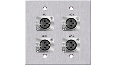 PC-G2320-E-S-C Panelcrafters precision manufactured Quad XLR 3-Pin female solder back