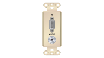 PCD-5100-P-I Decorator format VGA and 3.5mm Stereo pass through plate insert