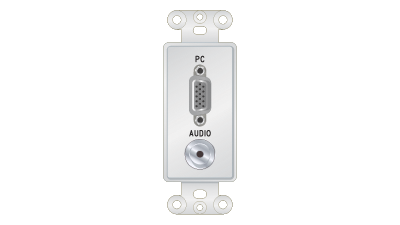 PCD-5100-P-W Decorator format VGA and 3.5mm Stereo pass through plate insert
