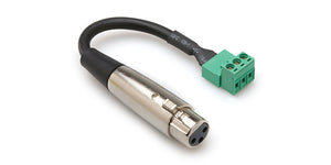 PHX-106F .5' Hosa Technology XLR 3-Pin female to Phoenix 3-Pin male adapter cable 6"