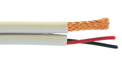 RG59-18/2C-PS White Baseband with PTZ video RG59 plenum coaxial cable