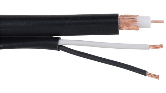 RG59CM-18-2C Black Baseband with PTZ video RG59 plenum coaxial cable