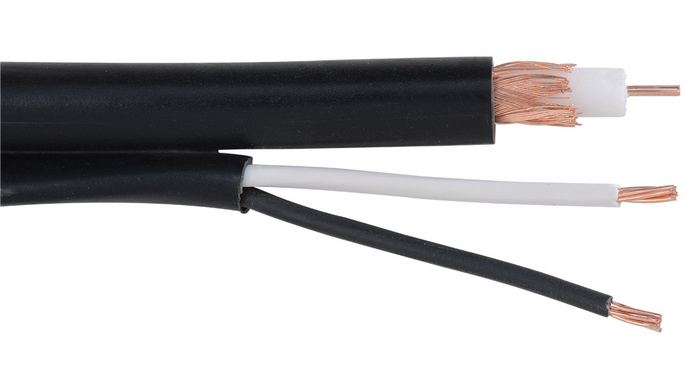RG59CM-18-2C-500 Black Baseband with PTZ video RG59 plenum coaxial cable
